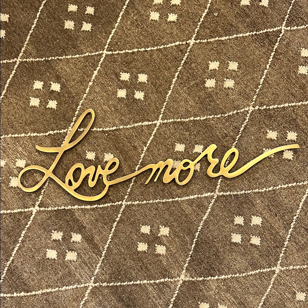 Pottery Barn Gold 'Love More' Wall Decor